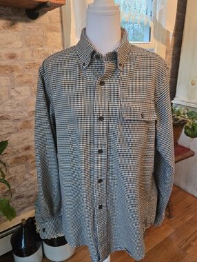 Orvis Navy & Tan Houndstooth Classic Fit Button-Up Shirt